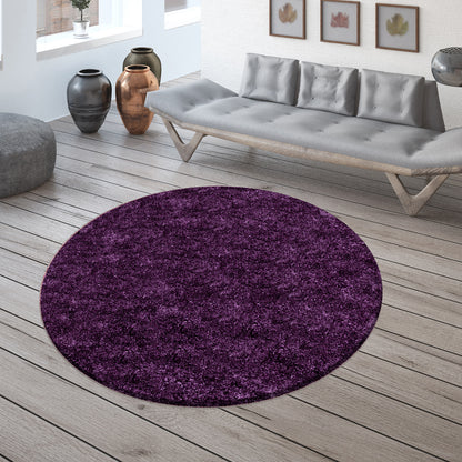 Tapis Rond à poils longs COSY - Lila