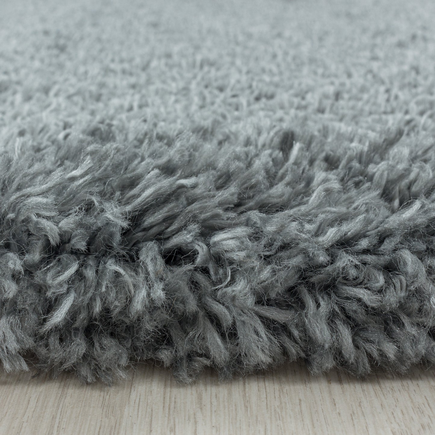 Tapis Rond à poils longs COSY - Gris clair