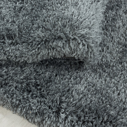 Tapis Rond à poils longs COSY - Gris clair