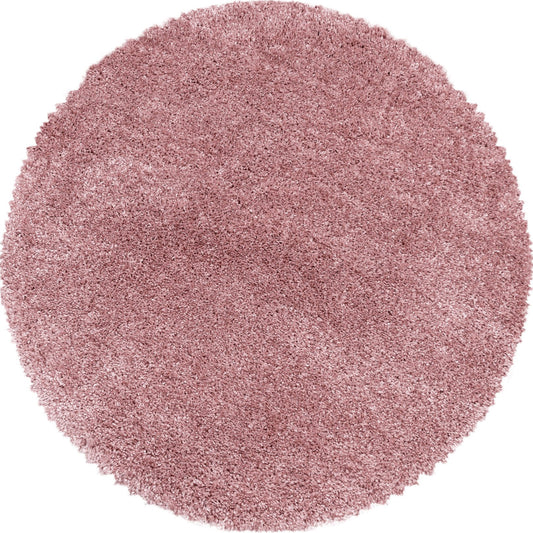 Tapis Rond à poils longs COSY - Rose