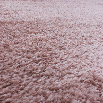 Tapis Rond à poils longs COSY - Rose