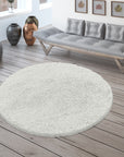 Tapis Rond à poils longs - Blanc – STUDIO DECO