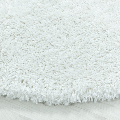 Tapis Rond à poils longs COSY - Blanc