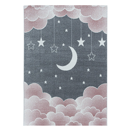 Tapis d'enfant NUIT ETOILEE Rose