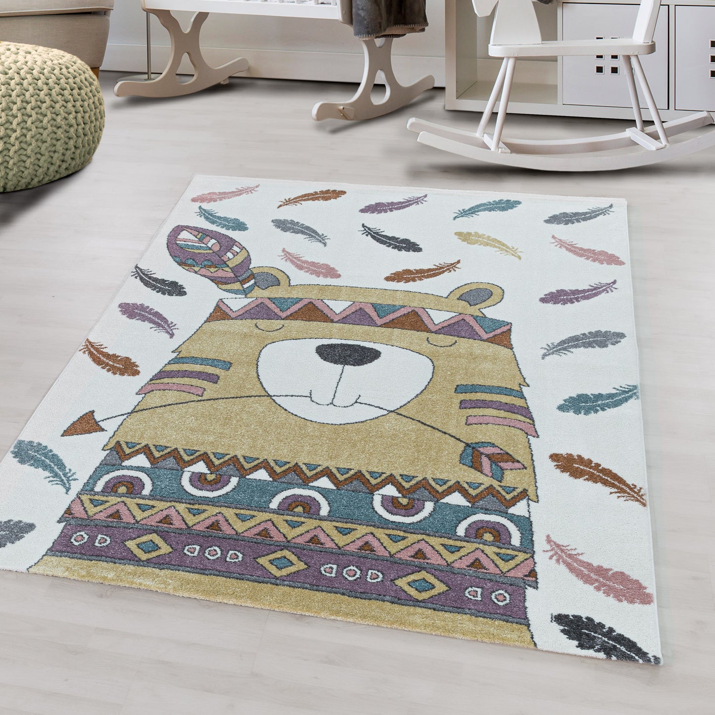 Tapis d'enfant OURS Hippie Jaune