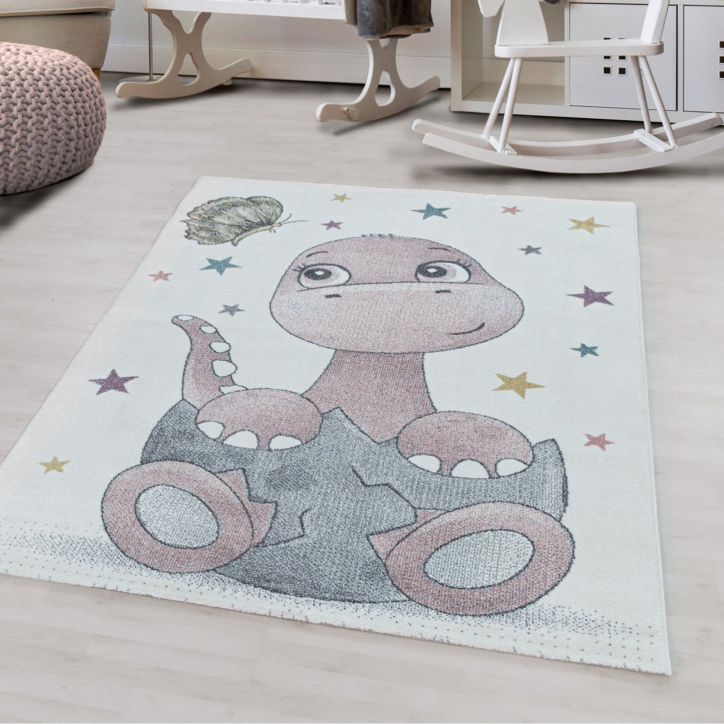 Tapis d'enfant DINOSAURE Rose