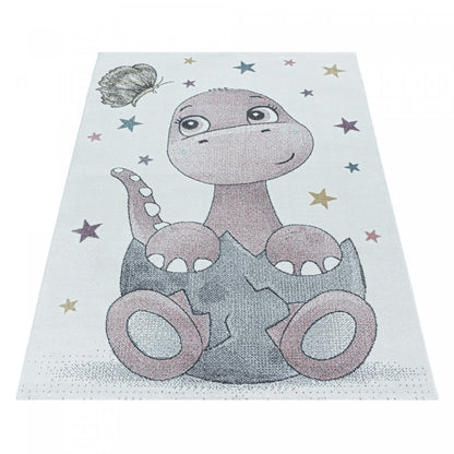 Tapis d'enfant DINOSAURE Rose