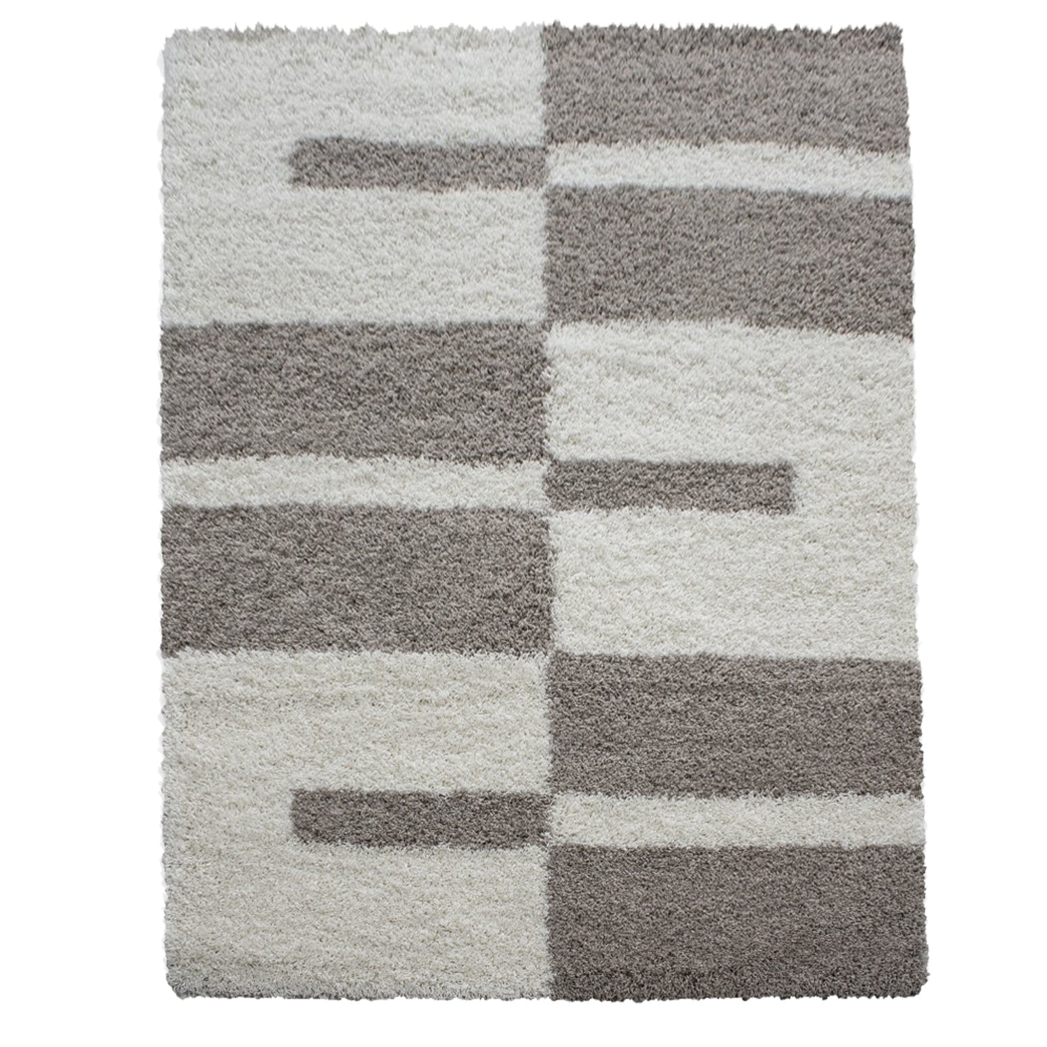 Tapis Shaggy à motifs Traits - Beige et ivoire – STUDIO DECO