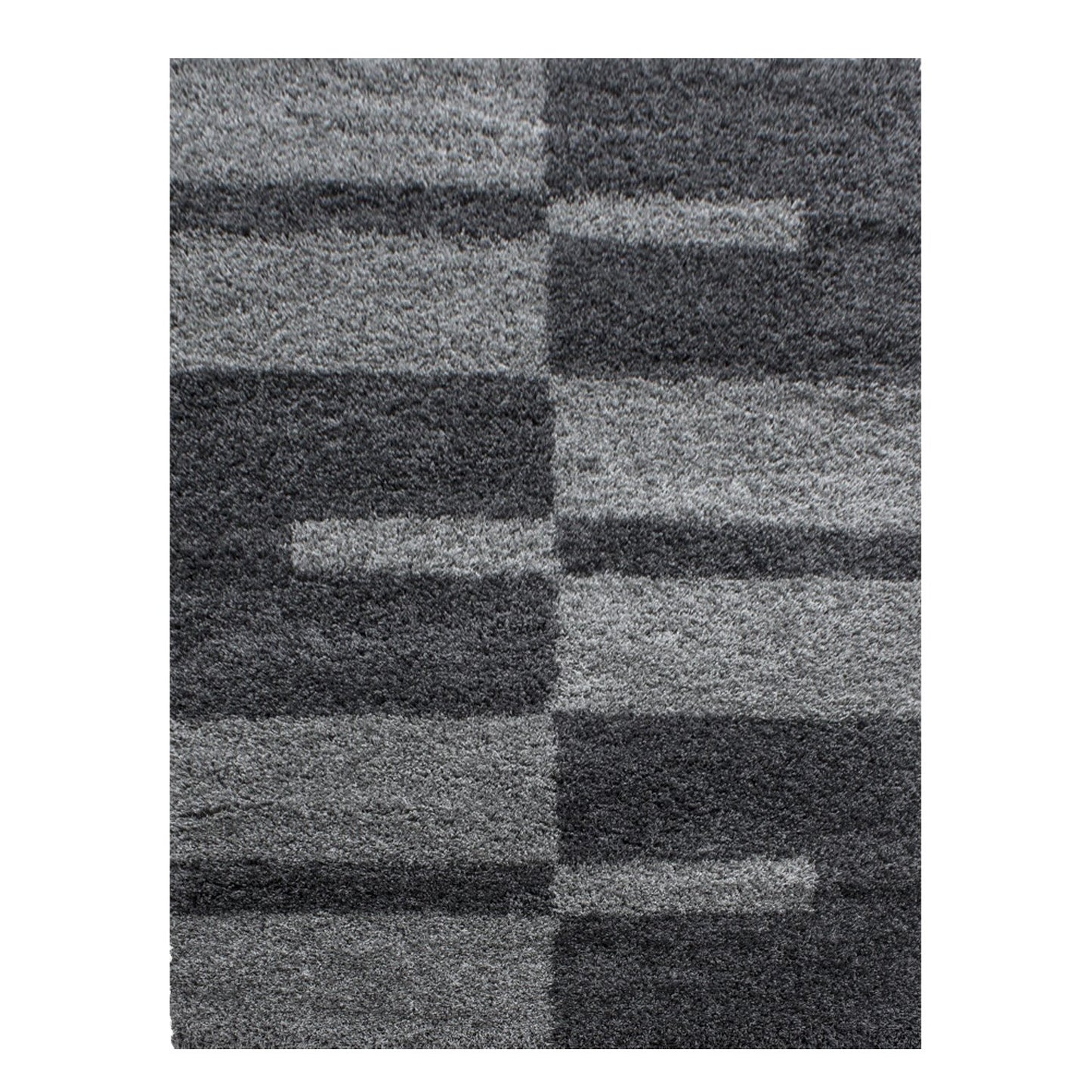 Tapis Shaggy à motifs Traits - Gris et anthracite