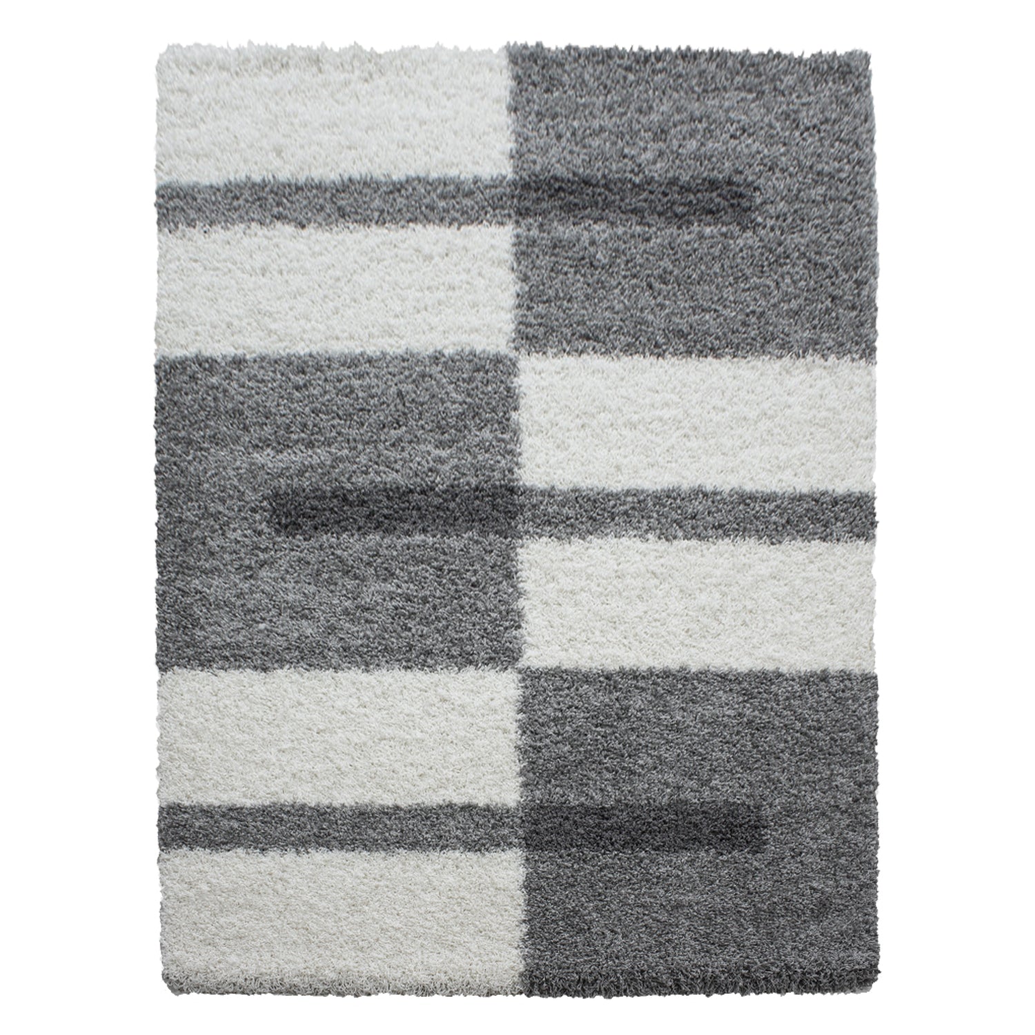 Tapis Shaggy à motifs Traits - Gris clair et Ivoire – STUDIO DECO