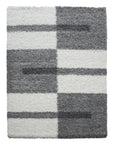 Tapis Shaggy à motifs Traits - Gris clair et Ivoire – STUDIO DECO