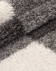 Tapis Shaggy à motifs Traits - Gris clair et Ivoire – STUDIO DECO