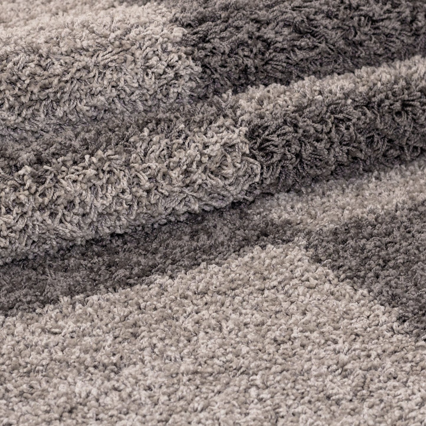 Tapis Shaggy à motifs Traits - Taupe et Beige