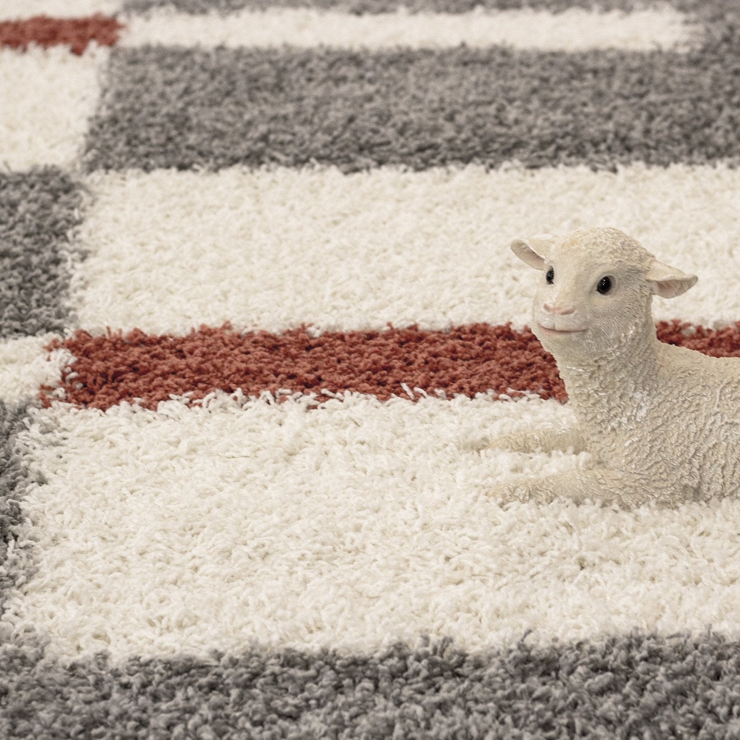 Tapis Shaggy à motifs Traits - Terra et Gris – STUDIO DECO