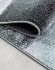 Tapis Géométrique effet vieilli - Gris et Bleu – STUDIO DECO