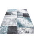 Tapis Géométrique effet vieilli - Gris et Bleu – STUDIO DECO