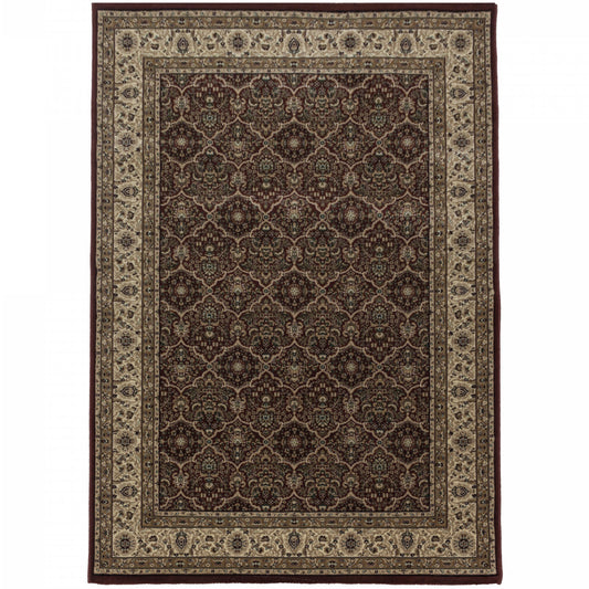 Tapis d'Orient "Delhi" - Rouge et Beige