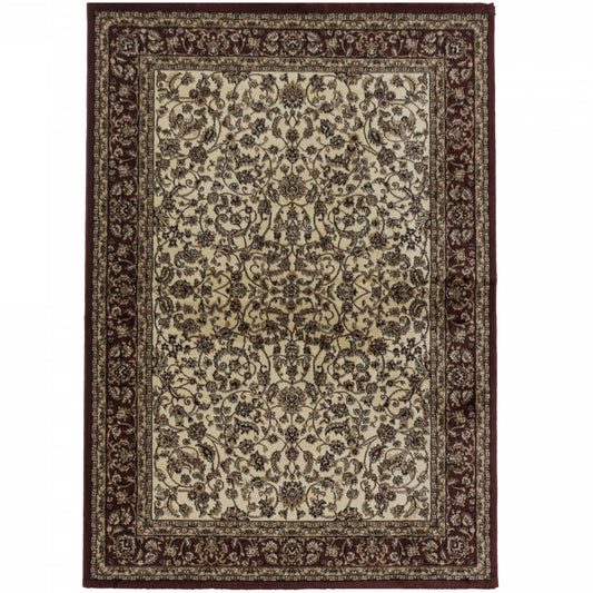 Tapis d'Orient "Kolkata" - Beige et Rouge