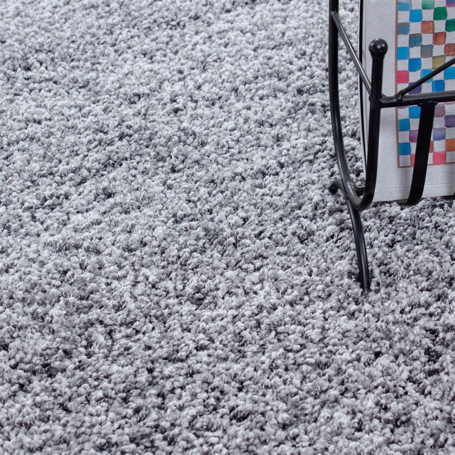 Tapis Shaggy Uni à poils longs - Gris Clair – STUDIO DECO