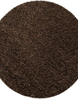 Tapis Shaggy Uni Rond - Marron – STUDIO DECO
