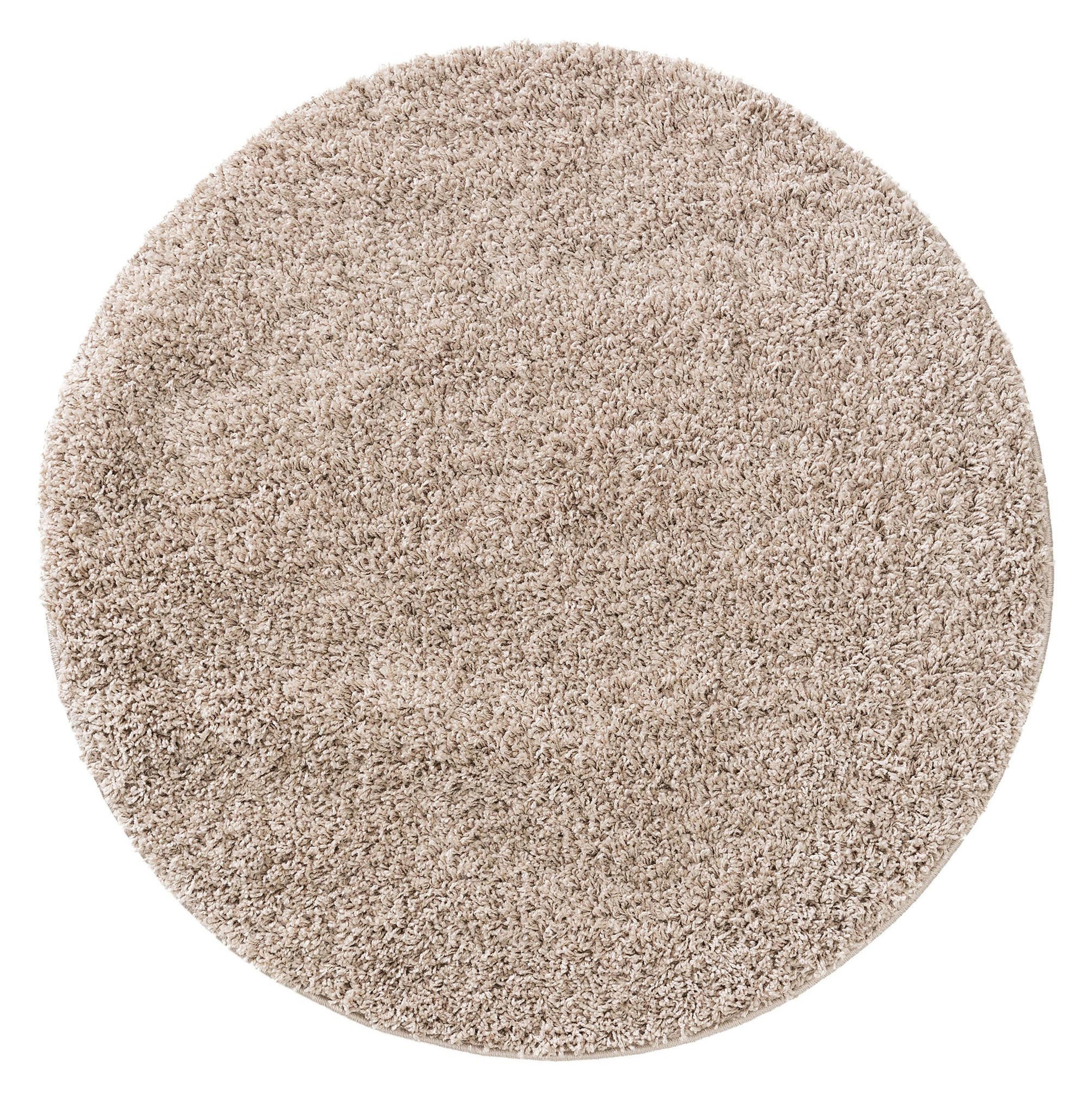 Tapis Shaggy Uni Rond - Beige – STUDIO DECO