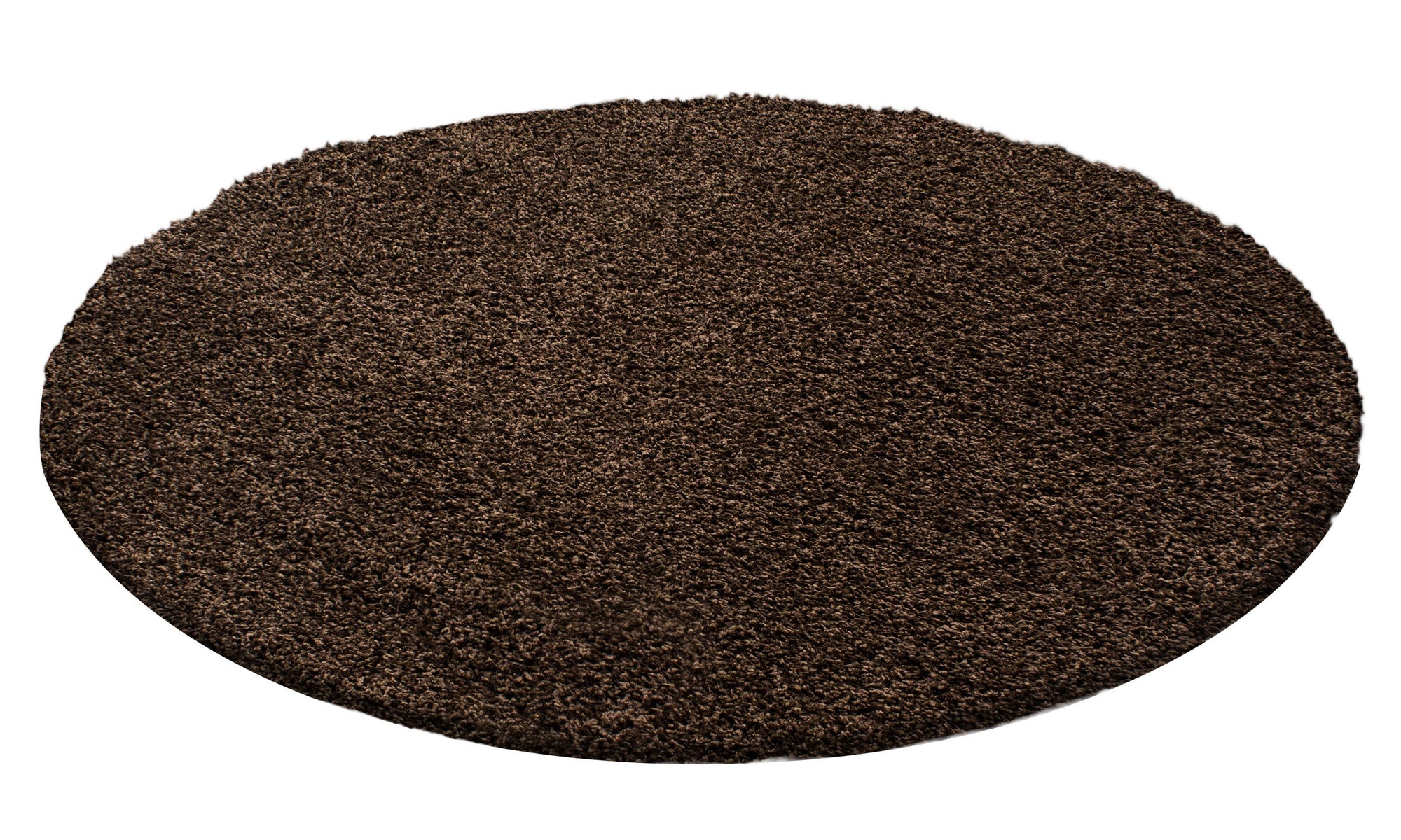 Tapis Shaggy Uni Rond - Marron – STUDIO DECO