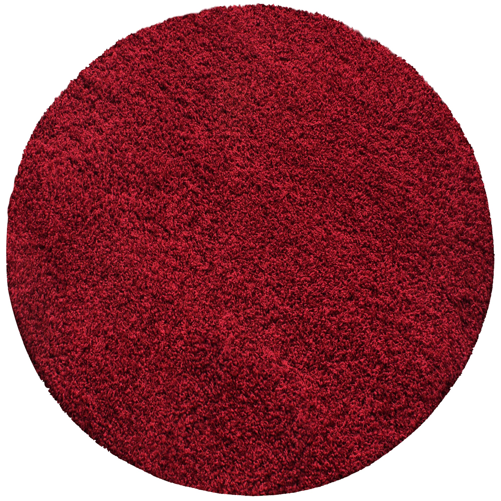 Tapis Shaggy Uni Rond - Rouge – STUDIO DECO