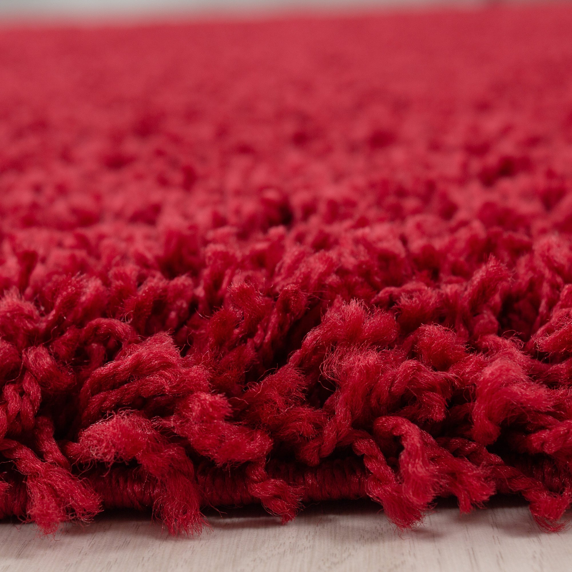 Tapis Shaggy Uni Rond - Rouge – STUDIO DECO