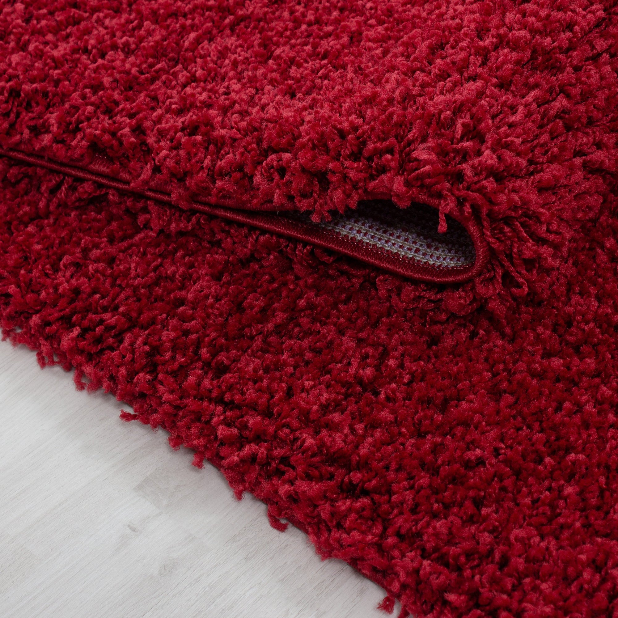 Tapis Shaggy Uni Rond - Rouge – STUDIO DECO
