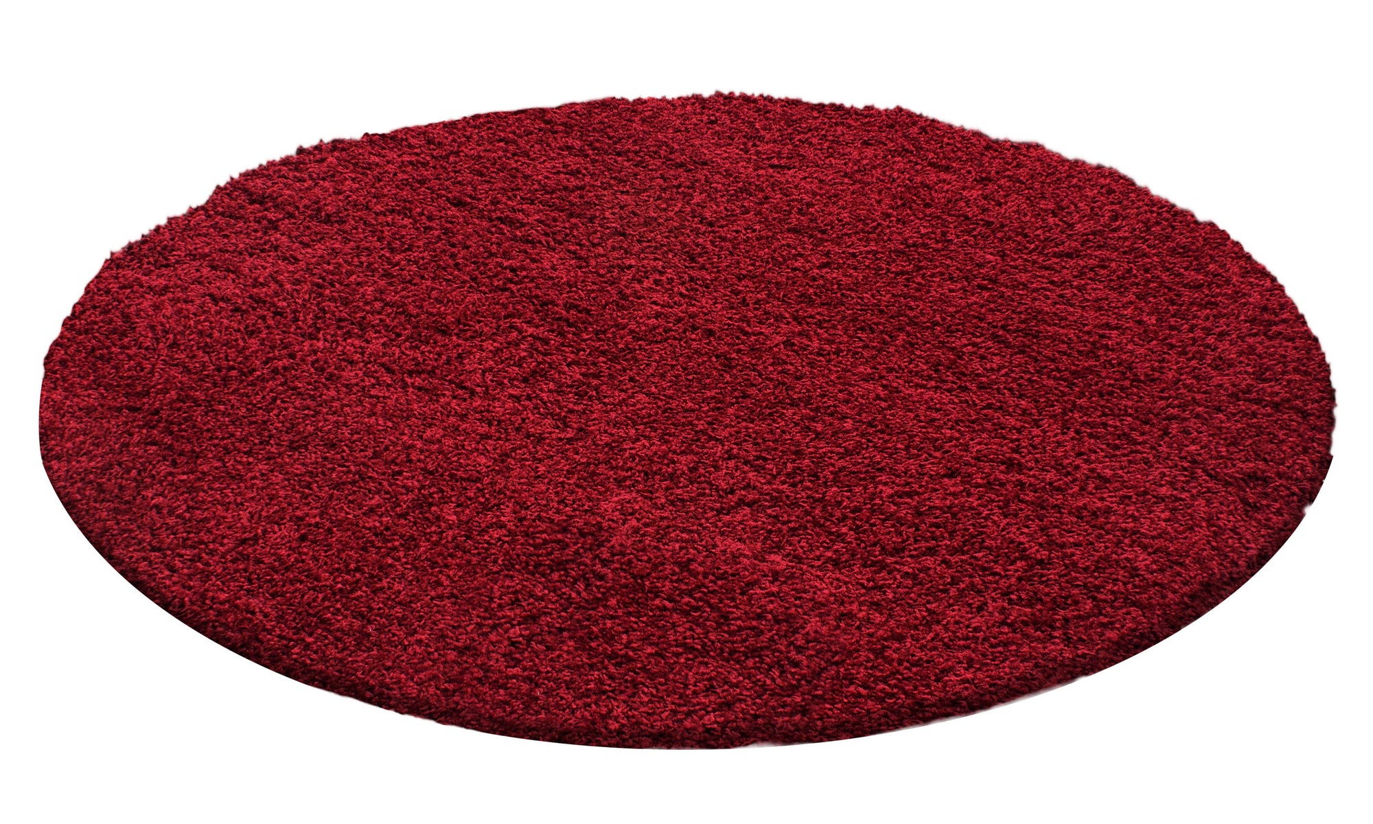 Tapis Shaggy Uni Rond - Rouge – STUDIO DECO