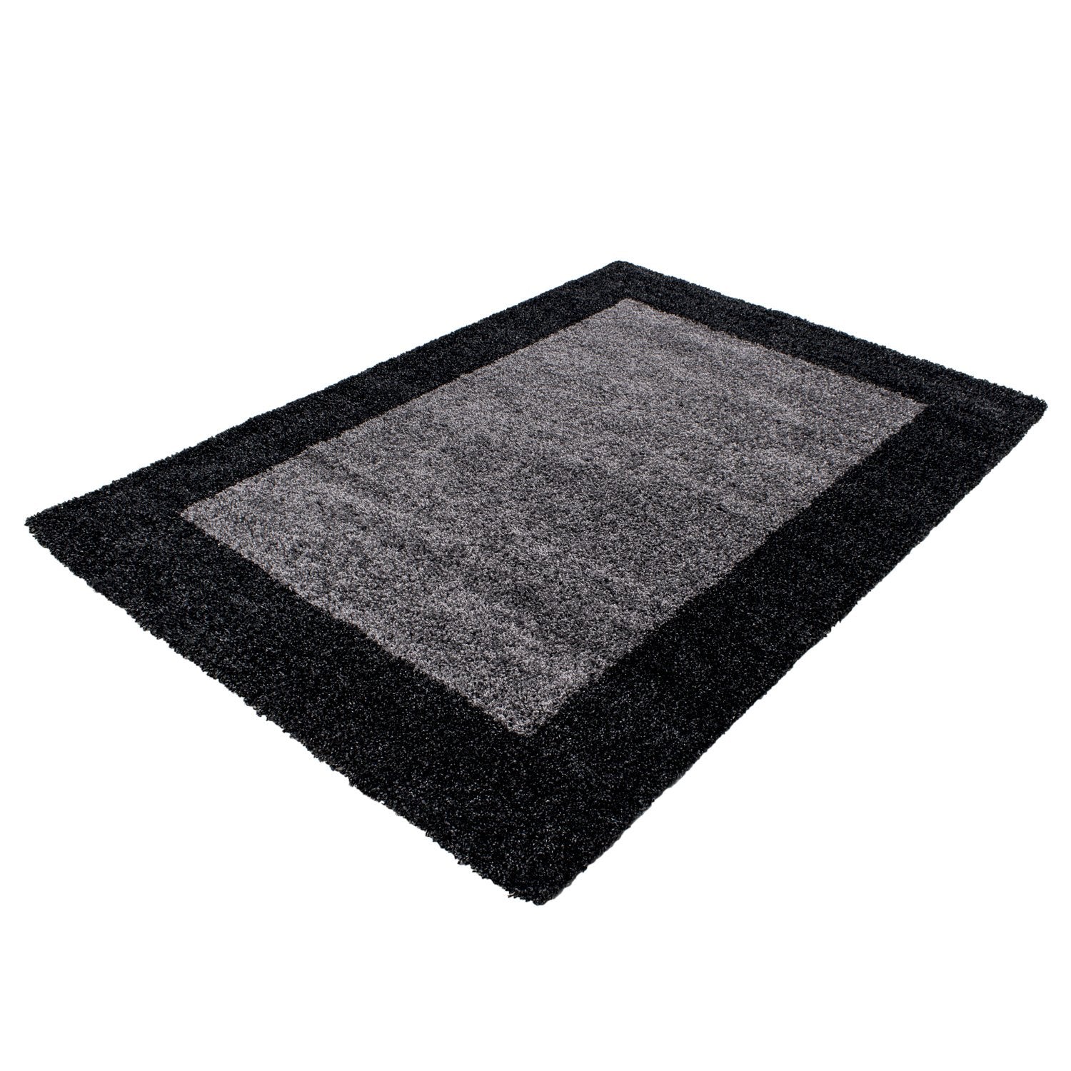 Tapis Shaggy à Bordures - Gris – STUDIO DECO