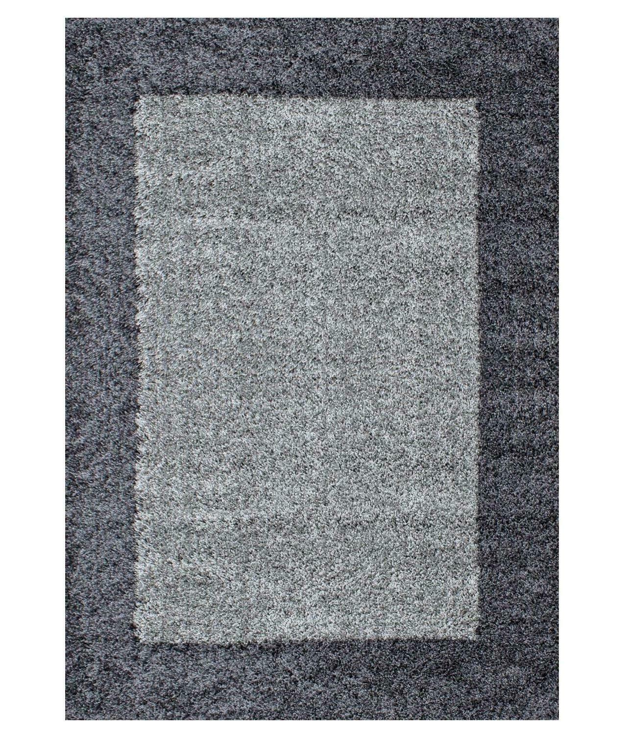 Tapis Shaggy à Bordures - Gris Clair – STUDIO DECO