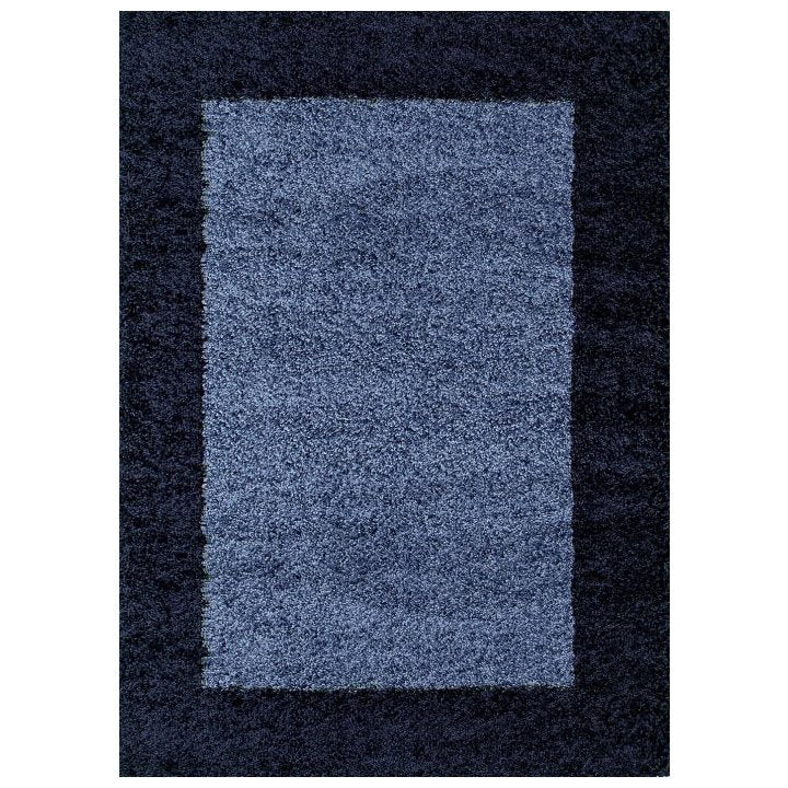 Tapis Shaggy à Bordures - Bleu – STUDIO DECO