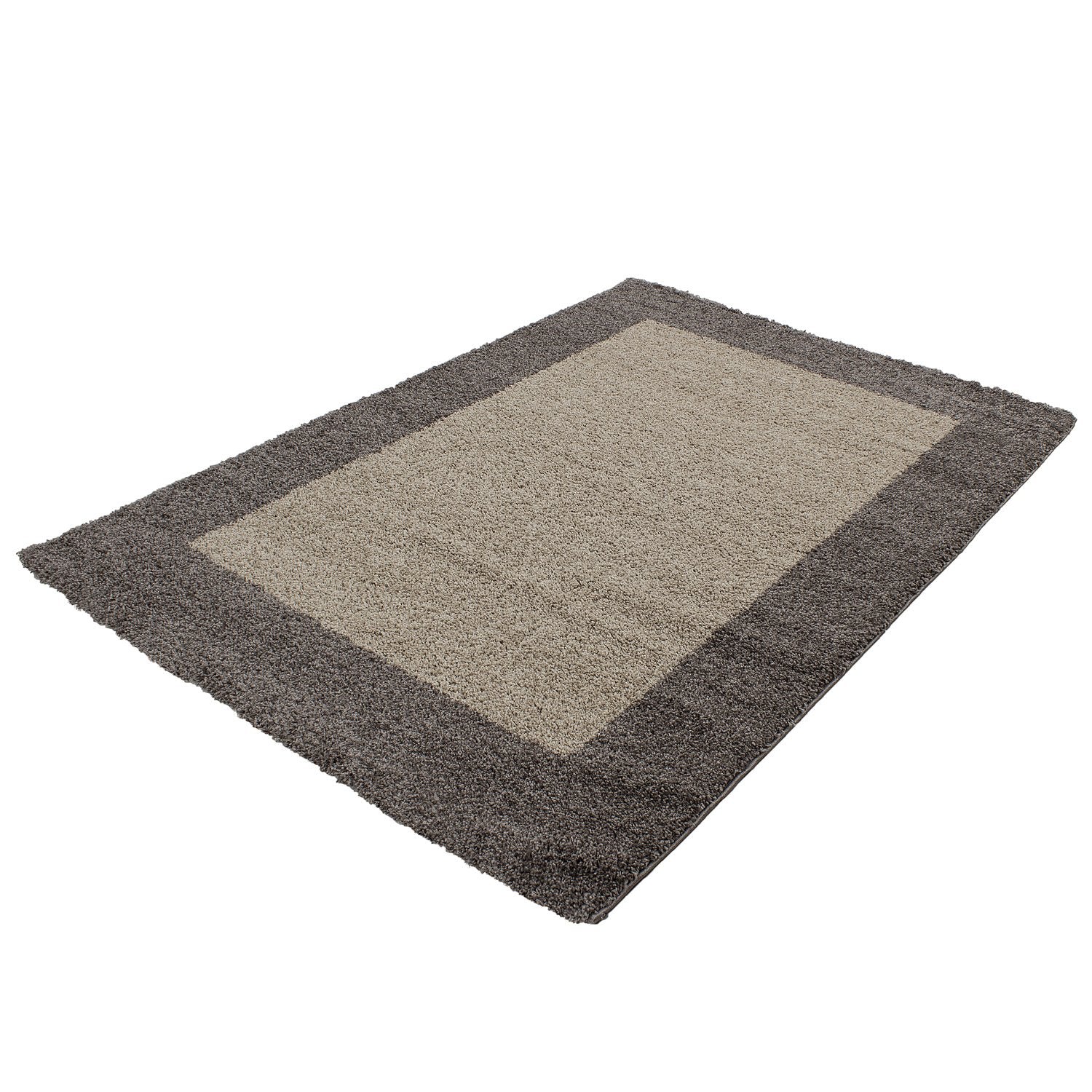 Tapis Shaggy à Bordures - Beige – STUDIO DECO