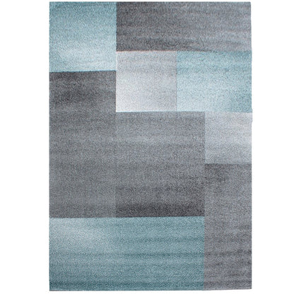 Tapis Géométrique effet pastel - Bleu et Gris