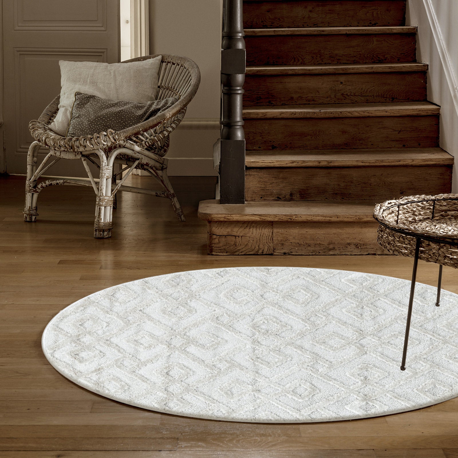 Tapis Berbère Rond à relief MUDA – STUDIO DECO