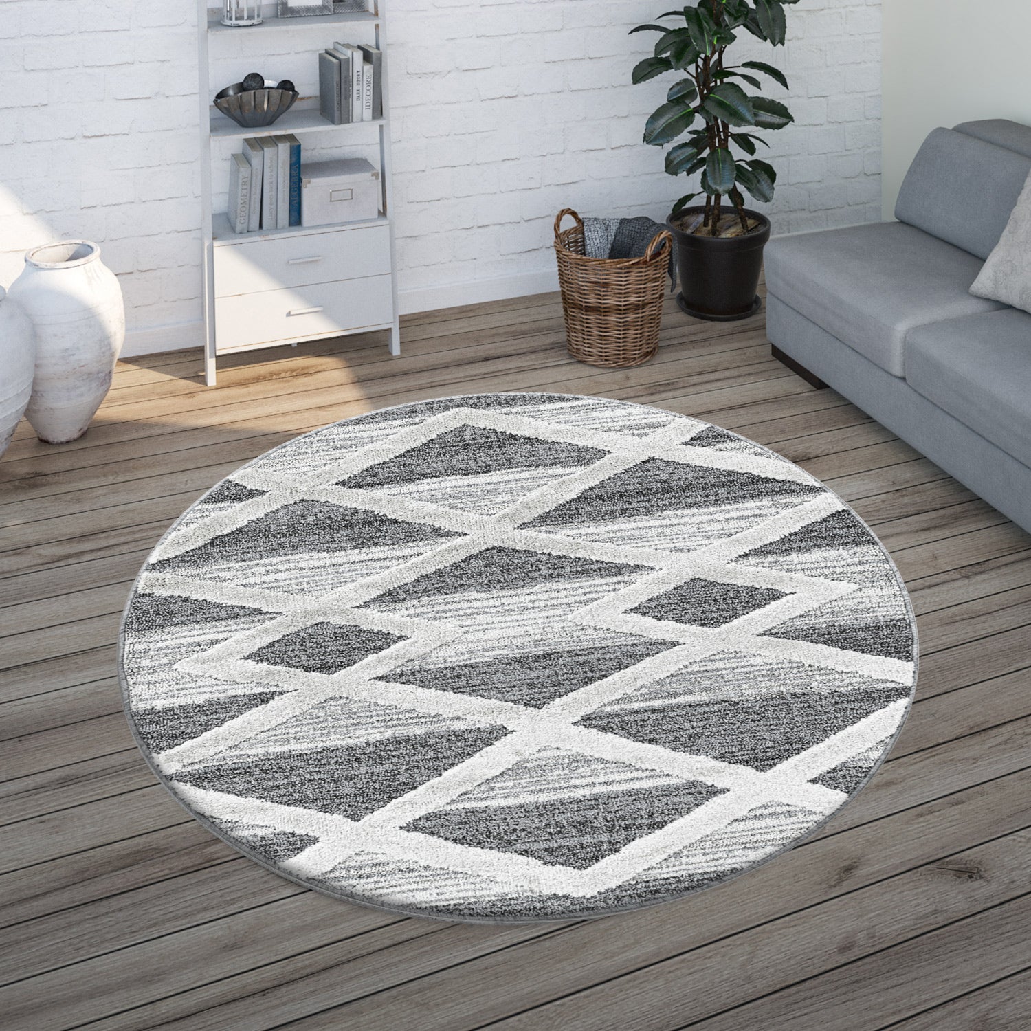 Tapis Berbère Rond à relief TIZAS – STUDIO DECO