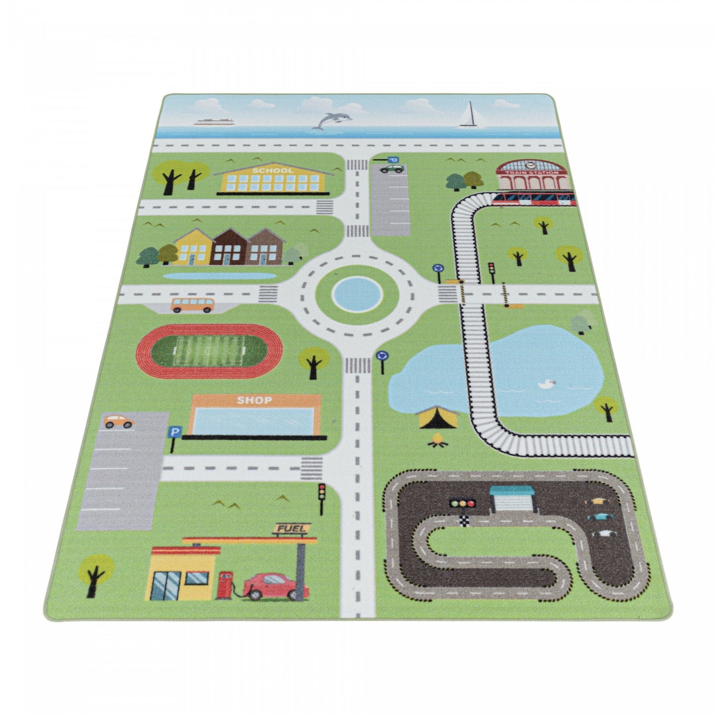 Tapis enfant lavable CIRCUIT