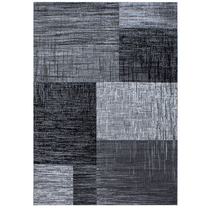 Tapis Géométrique à carreaux - Anthracite et Gris