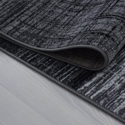 Tapis Géométrique à carreaux - Anthracite et Gris