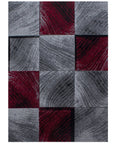 Tapis à motifs carreaux en damier - Rouge et Gris – STUDIO DECO
