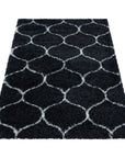 Tapis à poils longs motifs Alhambra - Noir – STUDIO DECO