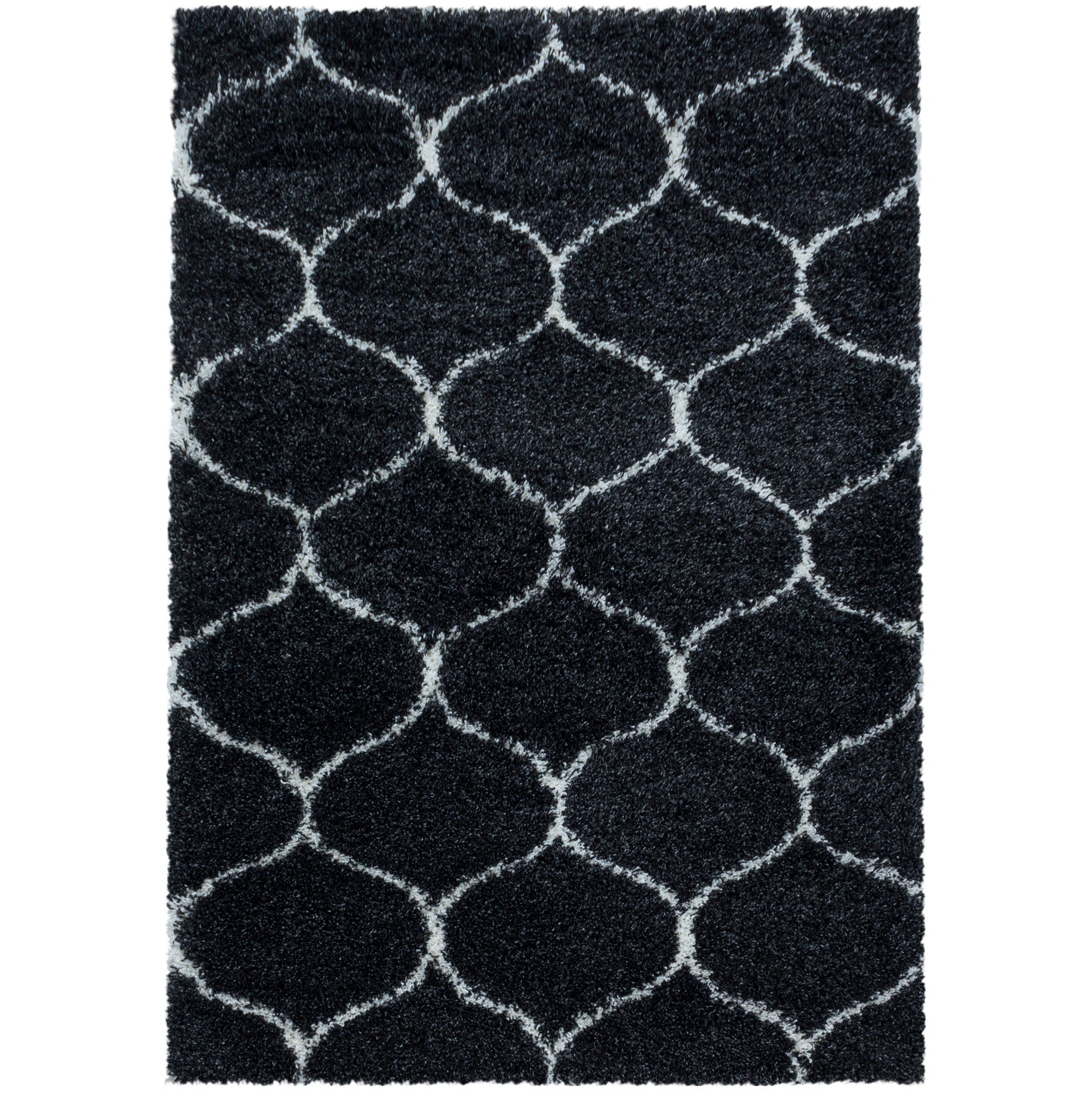 Tapis à poils longs motifs Alhambra - Noir – STUDIO DECO
