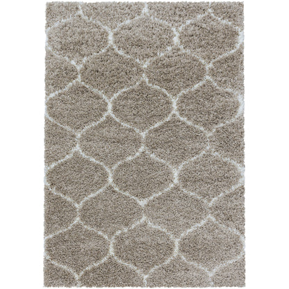 Tapis à poils longs et motifs Alhambra - Beige et Crème