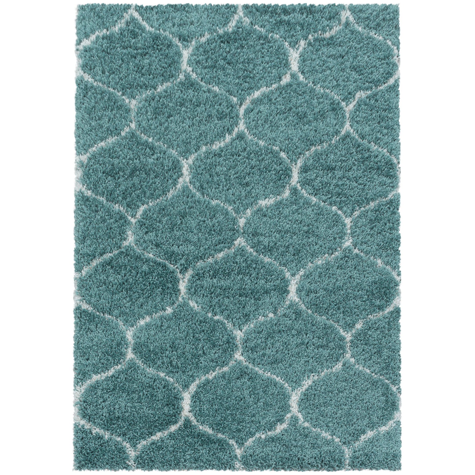 Tapis à poils longs motifs Alhambra - Turquoise – STUDIO DECO