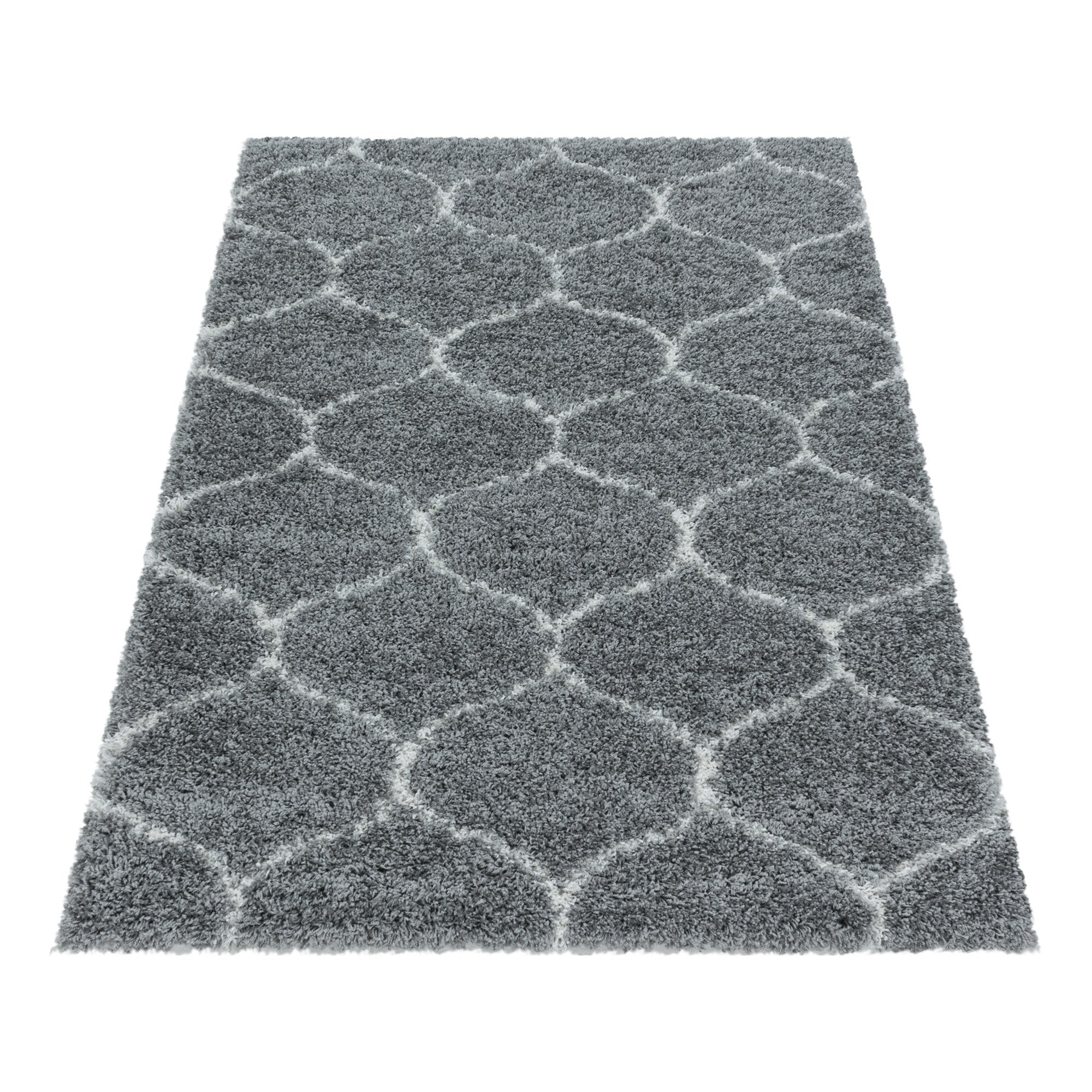 Tapis à poils longs motifs Alhambra - Gris – STUDIO DECO