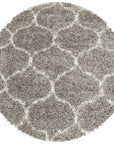 Tapis Rond à poils longs motifs Alhambra - Beige – STUDIO DECO