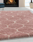 Tapis à poils longs motifs Alhambra - Rose – STUDIO DECO