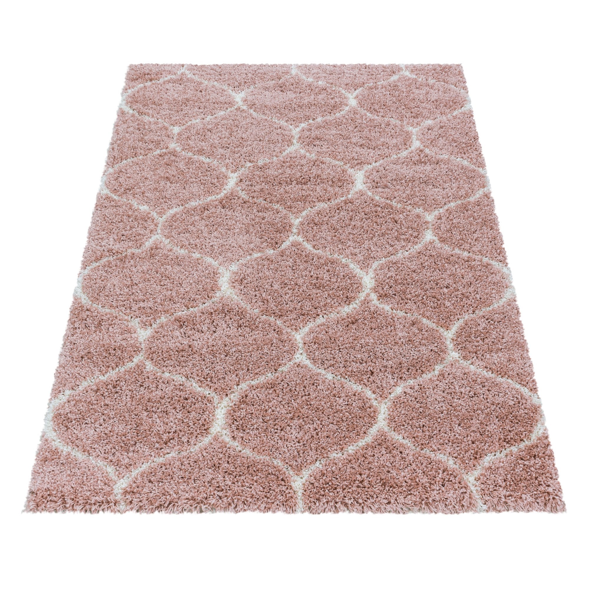 Tapis à poils longs motifs Alhambra - Rose – STUDIO DECO