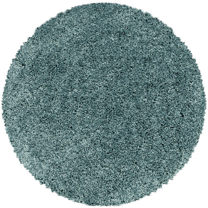 Tapis Rond à poils longs doux - Bleu